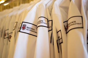 white lab coats with the Brown medical school logo